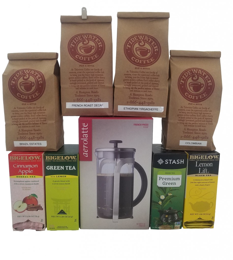 $75 Gift Basket / Coffee Beans / Hot Tea Bags