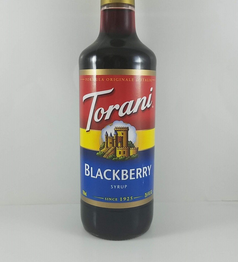 Blackberry Flavored 750ml Torani Syrup Front