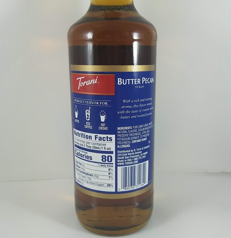 Butter Pecan Ingredients / Torani Syrup