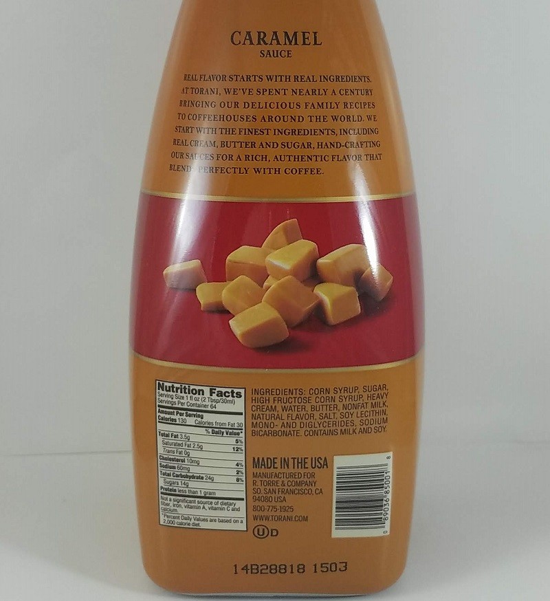 Caramel Sauce Ingredients / Torani Sauce