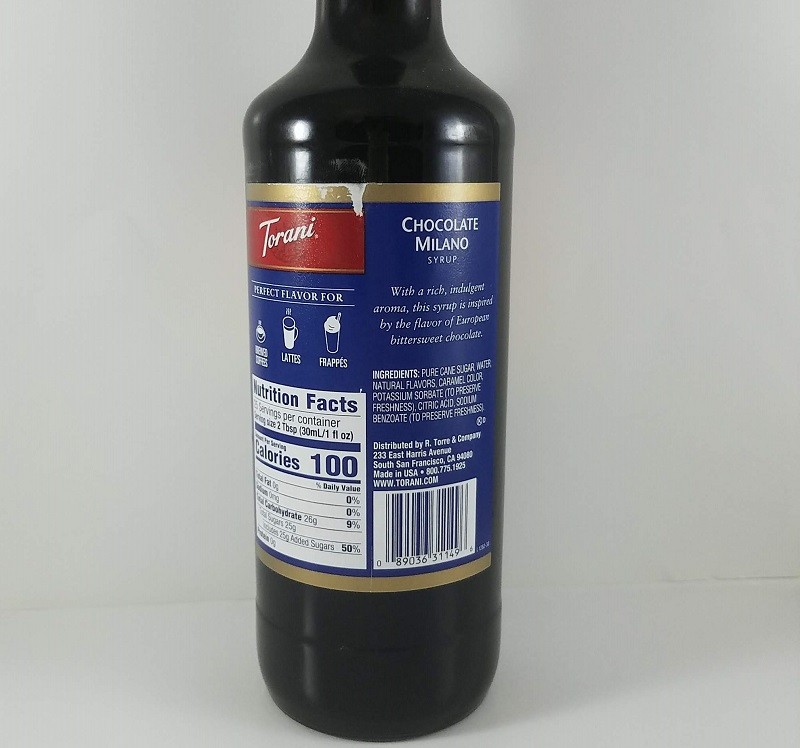 Chocolate Milano 750ml Ingredients / Torani Syrup