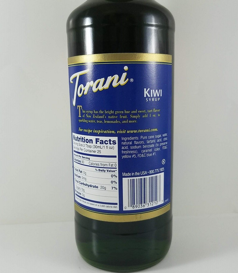 Kiwi Flavored 750ml Ingredients / Torani Syrup