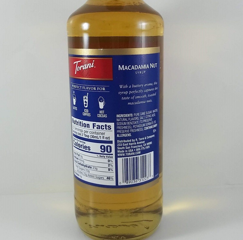 Macadamia Nut flavored 750ml / Torani Syrup