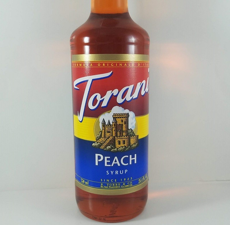 Peach flavored 750ml Front / Torani Syrup