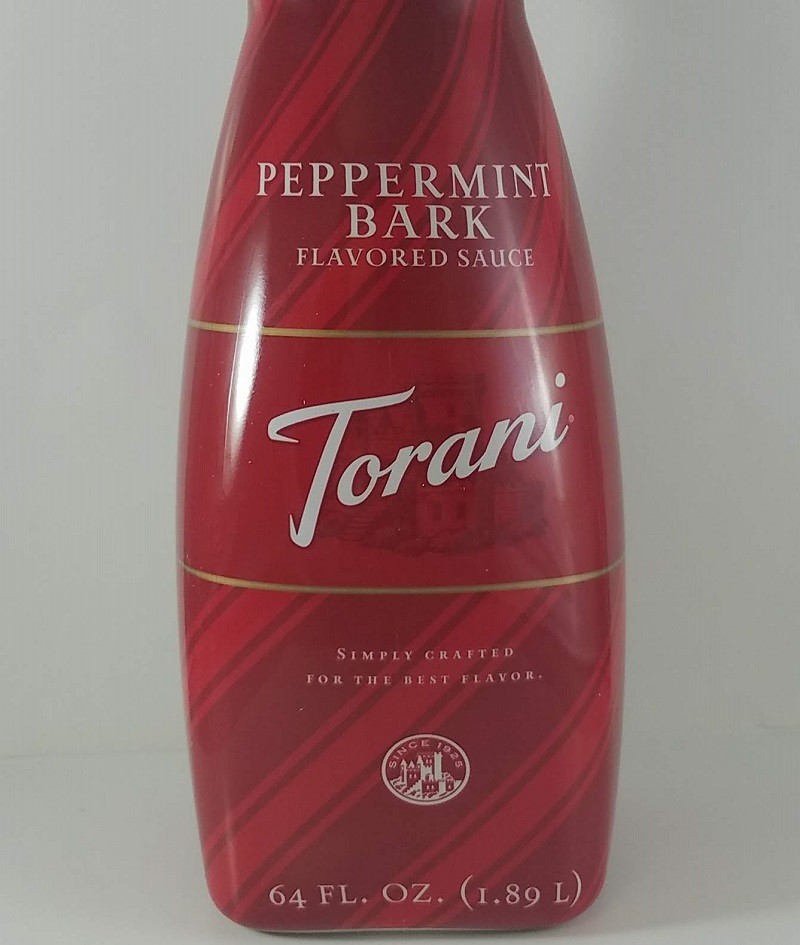 Peppermint Bark flavored 64oz front / Torani Sauce