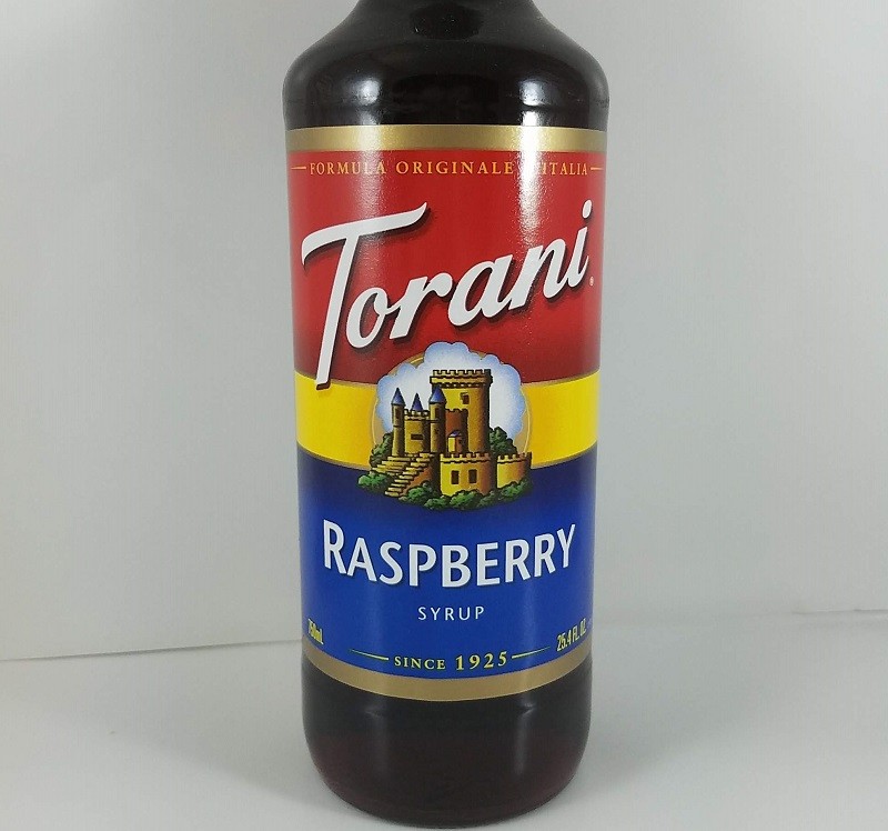Raspberry flavored 750ml front / Torani Syrup