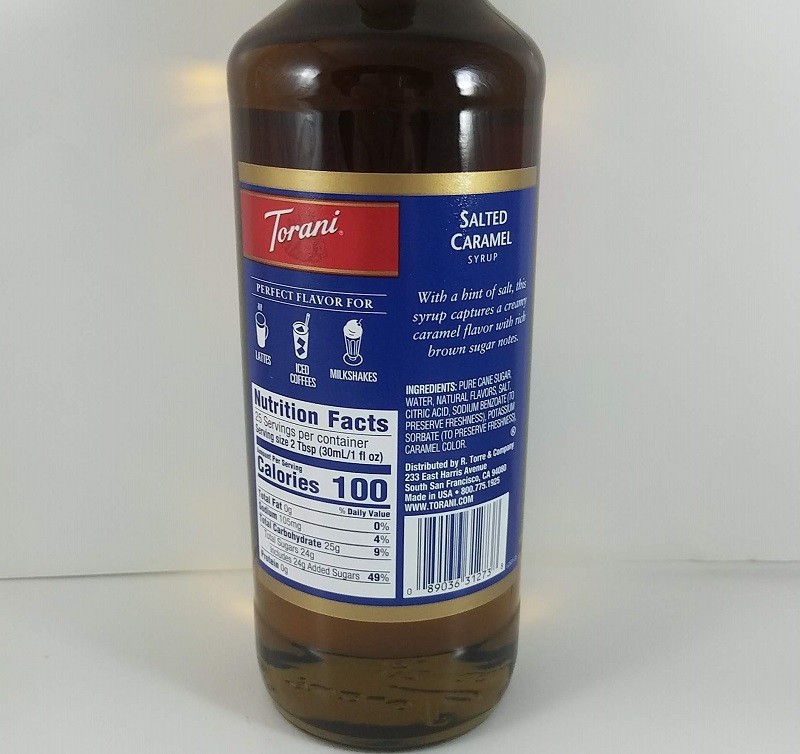 Salted Caramel Flavored 750ml / Torani Syrup Carytown Coffee